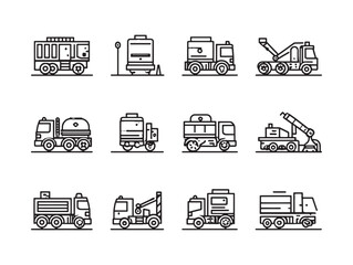 Road Maintenance Truck Line Art Design