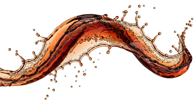 Coke splash on white background