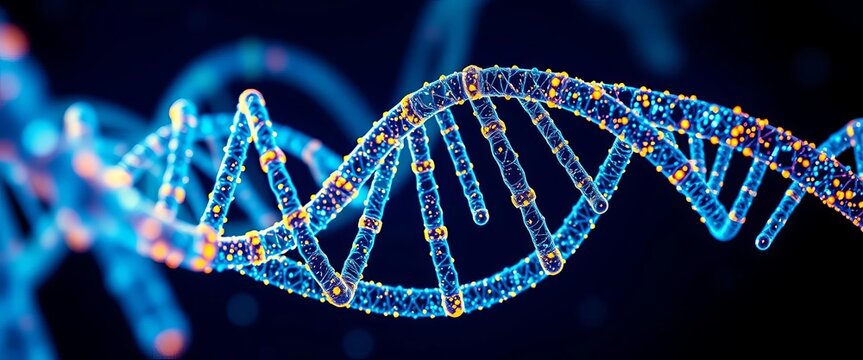 Intricate, glowing helix pattern resembling abstract DNA strands,  molecular,  energy