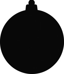 Obraz premium Christmas ornament silhouette, festive holiday decoration, swirling pattern ball, black vector icon, winter clipart, elegant design, seasonal graphic