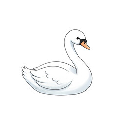 Obraz premium Elegant White Swan With Graceful Neck Curve And Dark Eyes Isolated On Transparent Background Symbolizing Purity Serenity And Beauty Detailed Feather Texture