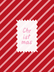 Christmas Greeting Card with stripes