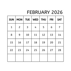 Calendar 2026 for planning and business.