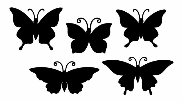 Elegant butterfly silhouettes create a modern whimsical design, perfect for nature lovers and spring themed projects with a touch of simple beauty