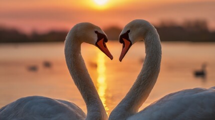 Swan Love Golden Hour Two