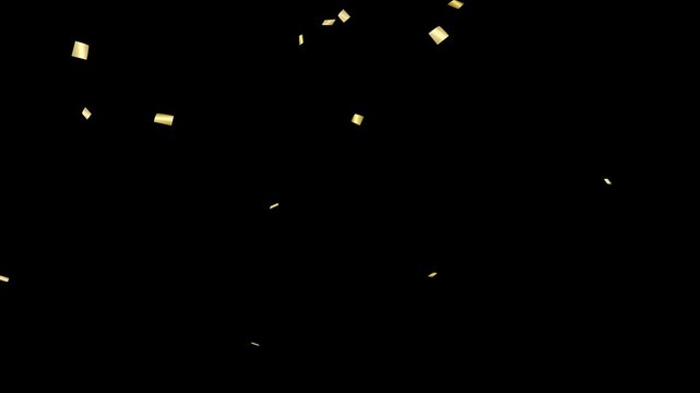 金色の紙吹雪が舞い落ちるアニメーション