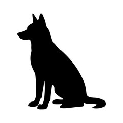 Dog Silhouette Illustration – Black Sitting Dog Shape for Pet Logos, Animal Icons, Veterinary Branding, Stickers, and Graphic Design Projects