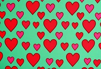 Repeating heart pattern on fabric, forming a seamless texture, hearts, repeat