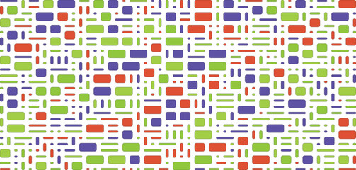 Fototapeta premium Abstract pattern of colorful rectangles and squares on a white background