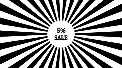 Comic retro background. Sunburst, radial, sunlight, 50,SALE ,circus, stripe background rotation Fantastic tunnel, .Abstract tunnel .Wallpaper with black and white shapes.4k animation motion video. - Powered by Adobe