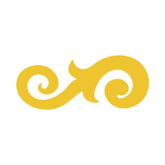 Abstract Golden Decorative Flourish Vector
