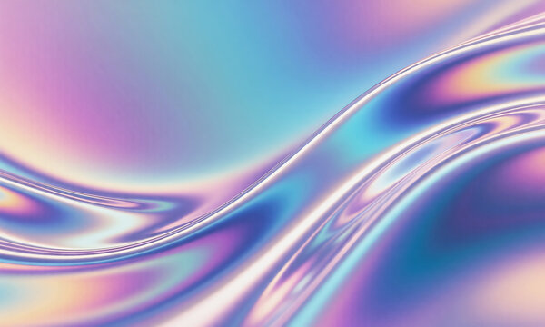 Fototapeta holographic iridescent gradient background, dreamy color blending, pearlescent tones Generative AI