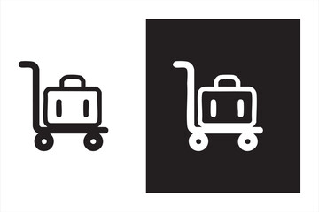 Travel luggage carrier icon for terminal signage and booking platforms