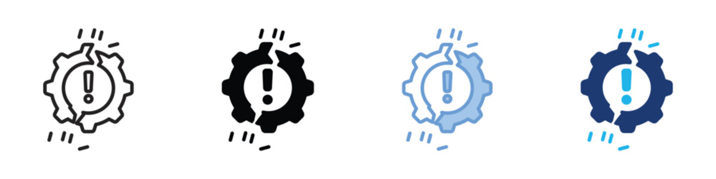 Disruption icon set multiple style collection