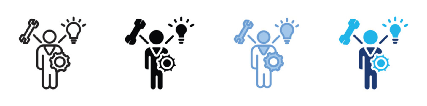 Capability icon set multiple style collection