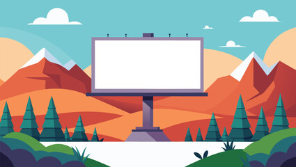 Stunning digital billboard displays vibrant mountain landscape, perfect for outdoor advertising and impactful brand messaging.