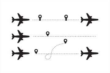 Simple dashed flight line illustration for travel dashboards and UI
