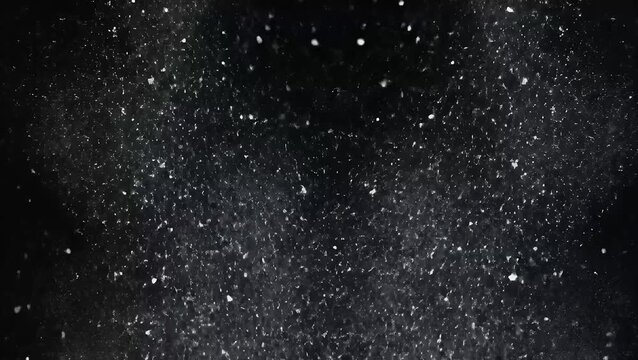 Abstract cloud of fine white dust particles suspended in the air