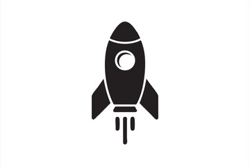 Modern spaceflight icon for technology platforms and exploration themes