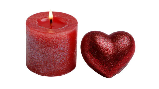 heart candle isolated on white