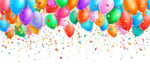 Multicolored Latex Balloons with Confetti for Event Decorations and Celebratory Environments