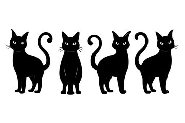 Cat silhouette set, cat silhouette icon bundle 