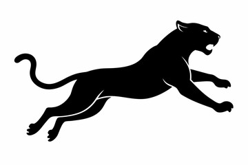  Tiger icon silhouette vector,  jumping tiger black symbol
