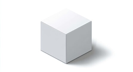 Fototapeta premium Blank white cube, isometric view