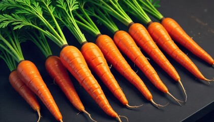 Sage Carrot Still Life A macro photograph of freshly harvested, vibrant orange carrots with delicate, aromatic green sage leaves scattered around them. The carrots have visible texture and earth