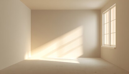 Fototapeta premium Empty room bathed in sunlight (1)