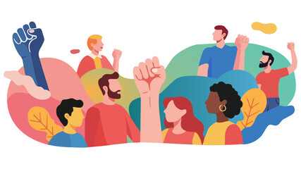 international human rights day with people from different races illustration 