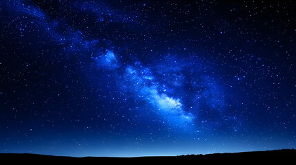 Sky Starry Night, sunset Ramadan background with desert sand dunes, beautiful cosmic space of galaxy with milky way landscape,