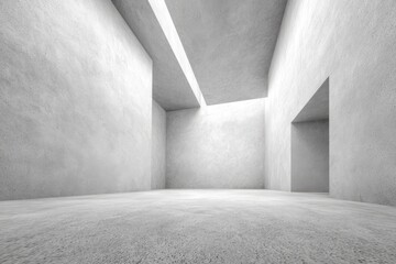 Empty, light-filled concrete space