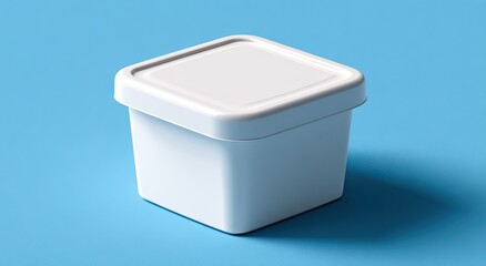Blank white square food container