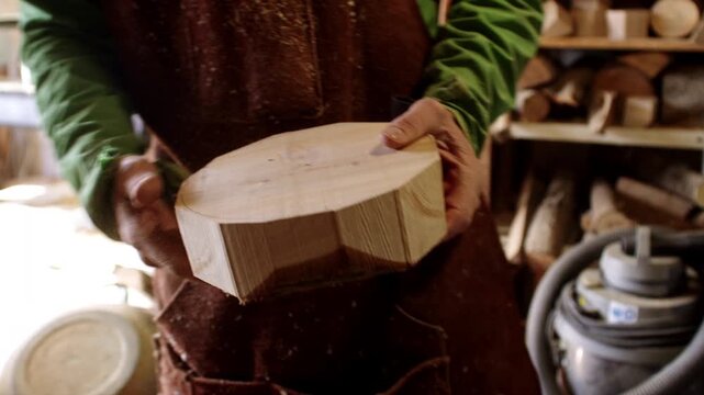 Detailed carpentry skills showcased through hands-on wood shaping techniques