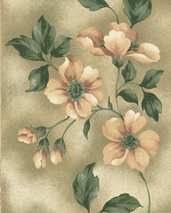 grunge background with flowers