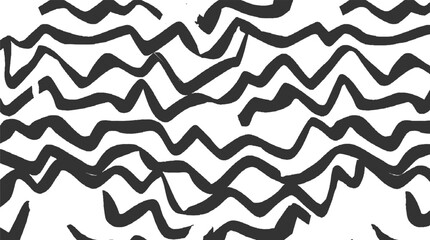 Black wavy brush strokes on white background abstract pattern vector 2