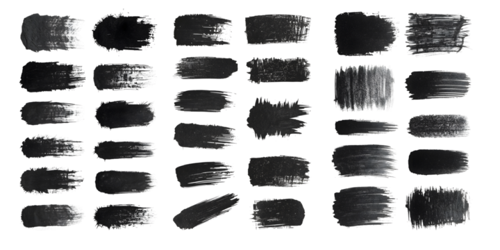 Charcoal texture mark set
