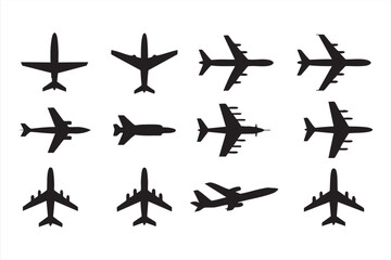 Jetliner & Fighter Plane Silhouette Collection
