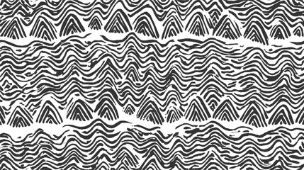 Black and white abstract wavy pattern with triangular shapes and organic lines vector