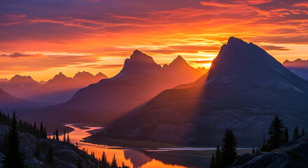 Beautiful Sunset Landscape – Colorful Sky and Scenic Evening View