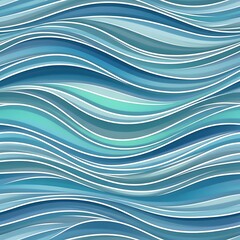 Obraz premium Abstract flowing blue and teal wave pattern background for design elements