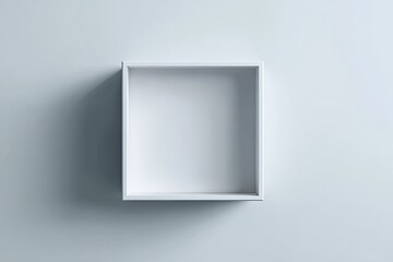 Empty white box on light gray background