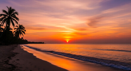 Beautiful Sunset Landscape – Colorful Sky and Scenic Evening View
