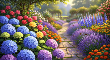 colorful flowers in the garden