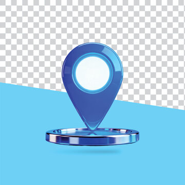 map location icon 3d symbol blue color design 