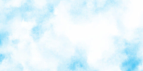 Abstract light blue watercolor background with soft pastel clouds and white center delicate and ethereal composition evokes a sense of calm.