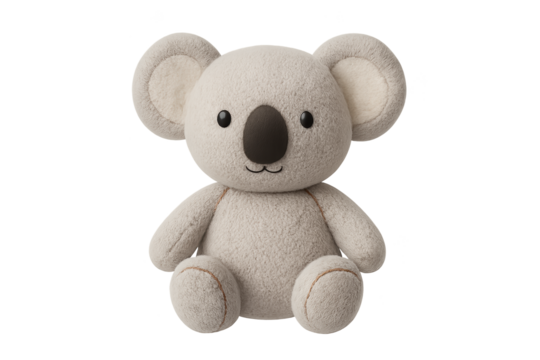 Soft plush koala toy with round ears and fuzzy texture