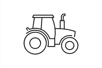 Farming machinery outline symbol for field work and crop production
