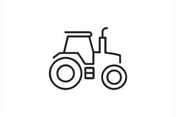 Clean vector tractor icon for agricultural equipment branding